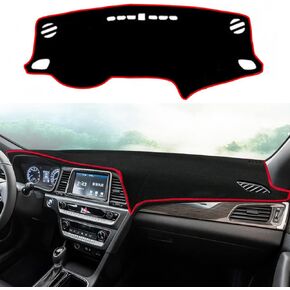 Dashboard Cover Dash Cover Mat Pad Carpet Custom Fit for Hyundai Sonata 2011 2012 2013 2014 Accessories Anti-Skid Center Console Protector Cover Mat(Black Edge)