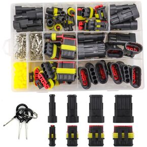 26 Sets 355Pcs Automotive Waterproof Wire Connectors with SN-48B Crimping Tool - Male/Female 1/2/3/4/ Pin - for Cars, Motorcycles & Boats - 22-16 AWG