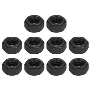 uxcell 5/16-18 UNC Hex Nuts, Carbon Steel Grade 8.8 Black Oxide Hexagon Nut for Screw Bolt, 10 of Pack