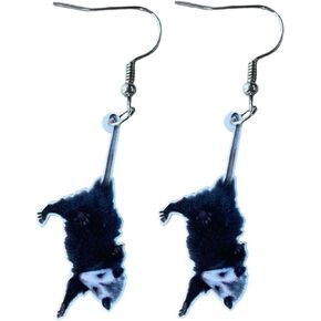 Possum Hanging from Tail Earrings!!! Super Cute Pair of Possum Earrings for Women, Girls, Teens, and More. Funny Pair of Handmade Possum/ Opossum Earrings for Rednecks Costumes, Gag Gifts, Country