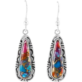 Turquoise Earrings 925 Sterling Silver & Genuine Gemstone