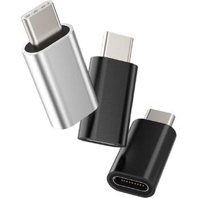Zoyuzan 3 Pack Lightning Female to USB-C Male Adapter, 56K Pull-Up Resistor, Durable PVC Surface, Aluminum Surface, Slim and Small Volume, Plug and Play, Wide Compatibility