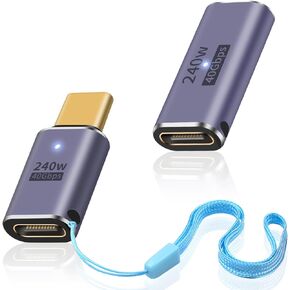 Duttek 240W USB C Adapter, 40Gbps USB C to USB C Female to Female Adapter and USB C Male to Female Adapter Connector with 8K@60Hz Video Display for MacBook, ipad, Thunderbolt ect (2 Pack)