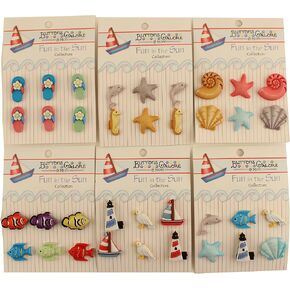 Buttons Galore Fun in The Sun 3D Buttons-Set of 6 Cards in Saudi Arabia