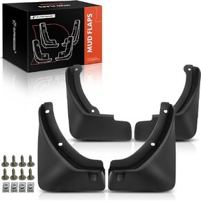 A-Premium Set of 4PCS Mud Flaps Splash Guards Mudguards Mudflaps with Hardware Kits Accessory Compatible with Kia Seltos, 2020-2023, Sport Utility, Black Color, Front LH RH and Rear LH RH