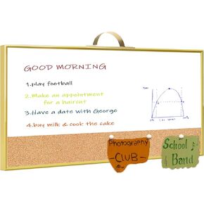 Magnetic Weekly Dry Erase White Board and Cork Board, Aluminum Frame Mini Whiteboard，Magnetic Surface Whiteboard with Holder for Home Office and Wall Decor(ZHZL-2040JL)
