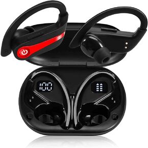 UrbanX Challenger Series Sports Earphones Wireless Bluetooth with Built-in Mic, 200H Playtime, Immersive Sound, Quick-Pair, Secure Fit, IPX7 Waterproof, Compatible with Amazon Fire Max 11 - Black