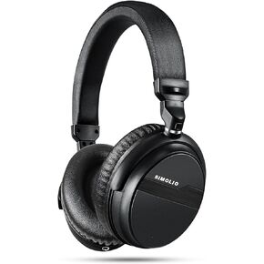 SIMOLIO Bluetooth Wireless Headphones with Dialogue Mode, aptX Low Latency and aptX HD Wireless Headphones with Bluetooth 5.0 & 3.5mm AUX Cable, Bluetooth Headset w/MIC & Volume Control, 40H Playtime