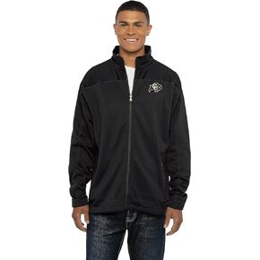 Men's Collegiate Full Zip Soft Shell Micro Fleece Jacket, Colorado Buffaloes, Black, XX-Large