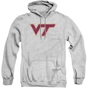 Virginia Tech Official Distressed Primary Logo Unisex Adult Pull-Over Hoodie