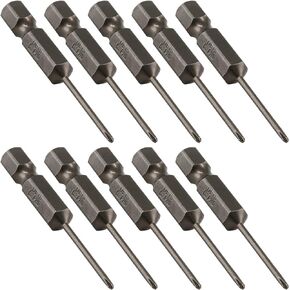 10Pcs Phillips Screwdriver Bits 1/4 Inch Hex Shank S2 Steel Magnetic Phillips Bits, 1.6mm Dia. PH00, 2 Inch Length