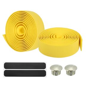 PATIKIL Bike Handlebar Tape, 2 Pack EVA Handle Grip Wraps Non-Slip Bicycle Bar Tape with Silver End Plugs for Racing Bicycles Road Bicycle, Sky Blue