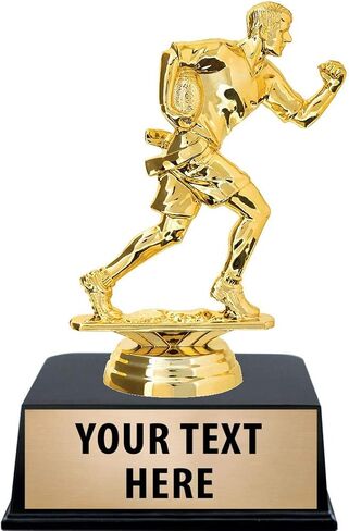 Crown Awards Flag Football Trophies with Custom Engraving, 6" Personalized Male Flag Football Trophy On Black Base Prime in Saudi Arabia
