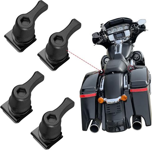 Saddlebag Mounting Hardware，Motorcycle Bag Bolts Theft Deterrent System Lock Fastener Bolt Nut Fit for Harley Touring Road King Street Glide Road Glide (Black) in Saudi Arabia