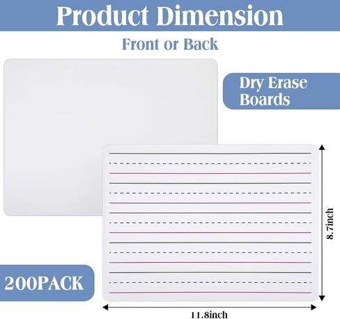 Zhanmai Dry Erase Board Lined and Blank Double Sided Whiteboard 9 x 12 Inch Ruled Writing Board Small Whiteboard with Lines for Students Classroom School Education Supplies(150 Pcs) in Saudi Arabia