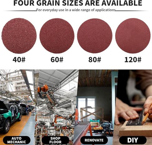 40 قطعة من قرص الصنفرة ذو القفل الدوار 3 بوصة 40/60/80/120 أقراص التغيير السريع، ملحقات حامل الوسادة 1/4 بوصة، لمسة نهائية لتكييف السطح وإزالة الصدأ in Kuwait