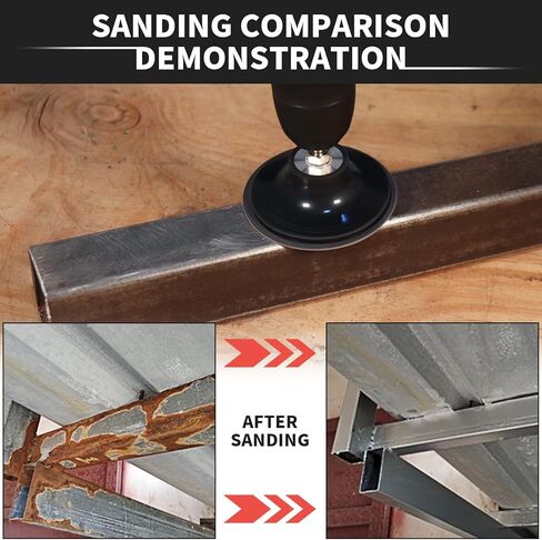 40 قطعة من قرص الصنفرة ذو القفل الدوار 3 بوصة 40/60/80/120 أقراص التغيير السريع، ملحقات حامل الوسادة 1/4 بوصة، لمسة نهائية لتكييف السطح وإزالة الصدأ in Kuwait