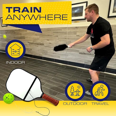 Pickleball DINKTRAINER - Use Trainer When No Match with Buddy, Balls are Green with Ball on String, Pickleballs Offer Practice rebounder Training That aids dinks, Practice Like a Pro in Saudi Arabia
