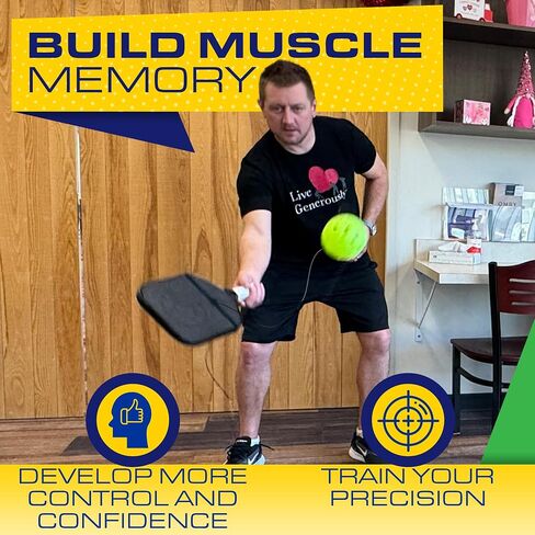 Pickleball DINKTRAINER - Use Trainer When No Match with Buddy, Balls are Green with Ball on String, Pickleballs Offer Practice rebounder Training That aids dinks, Practice Like a Pro in Saudi Arabia