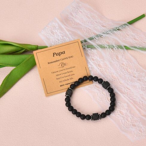 Dad Father's Day Birthday Gifts for Grandpa Godfather Bracelet for Men Uncle Papa Beaded Braceket for Dad in Kuwait