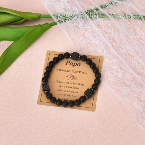 Dad Father's Day Birthday Gifts for Grandpa Godfather Bracelet for Men Uncle Papa Beaded Braceket for Dad in Kuwait