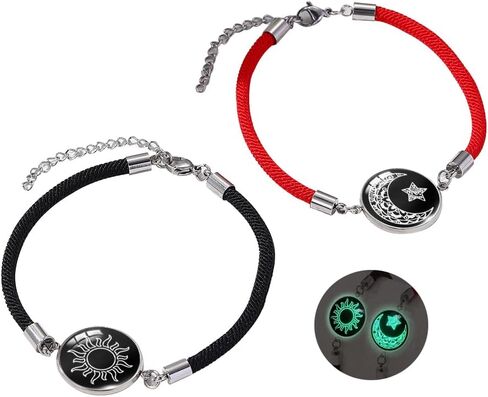 Colourful Sun Moon Bracelets for Women Girls Luminous Bracelet Couples Bracelet Luminous Glowing in The Dark Star Bracelet for Men in Saudi Arabia