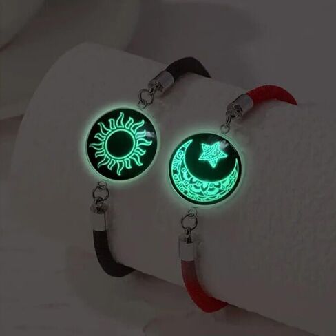 Colourful Sun Moon Bracelets for Women Girls Luminous Bracelet Couples Bracelet Luminous Glowing in The Dark Star Bracelet for Men in Saudi Arabia