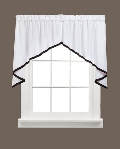 زوج SKL Home by Saturday Knight Ltd. Kate Swag Valance، أسود، 57 بوصة × 28 بوصة in Saudi Arabia