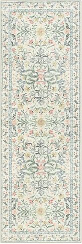 Lahome Blue 5x7 Area Rugs for Living Room, Boho Floral Washable Girls Bedroom Rug, Soft Retro Non-Slip Nursery Rugs for Kids Room Playroom Apartment, Baby Blue in Saudi Arabia