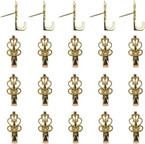 20 Pack Push Pin Hangers Push Pin Picture Hanger Hooks Wall Hooks for Home Office Fabric Wall Wooden(Bronze) in Saudi Arabia