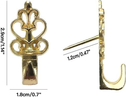 20 Pack Push Pin Hangers Push Pin Picture Hanger Hooks Wall Hooks for Home Office Fabric Wall Wooden(Bronze) in Saudi Arabia