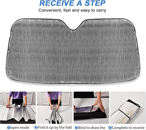 Chic Tie Dye Peace Sign Car Windshield Sun Shade Rainbow Colorful Art Foldable UV Ray Sun Visor Protector Sunshade to Keep Your Vehicle Cool (53" x 23.5") in Kuwait