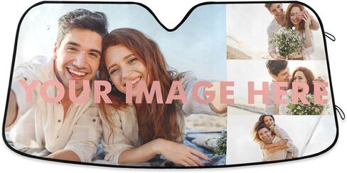 Chic Tie Dye Peace Sign Car Windshield Sun Shade Rainbow Colorful Art Foldable UV Ray Sun Visor Protector Sunshade to Keep Your Vehicle Cool (53" x 23.5") in Kuwait