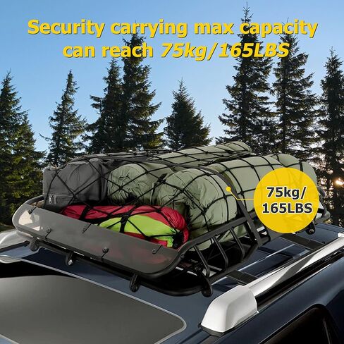 قضبان متقاطعة لرف السقف من AUXMART تناسب Ford Expedition 2018-2022 وLincoln Navigator 2018-2021 مع نقطة ثابتة للسكك الحديدية الجانبية، حامل قضبان متقاطعة للسقف من الألومنيوم شديد التحمل بوزن 165 رطل لدراجة كانو كاياك in Kuwait