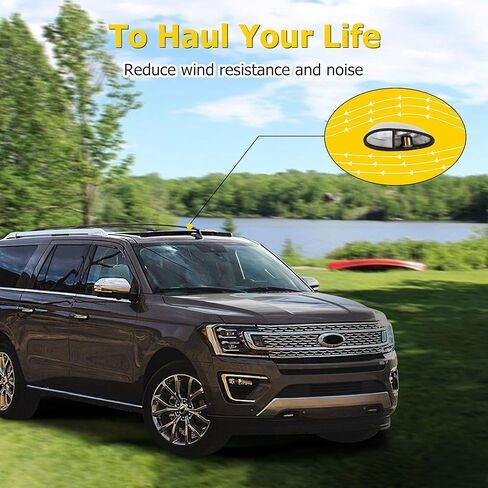 قضبان متقاطعة لرف السقف من AUXMART تناسب Ford Expedition 2018-2022 وLincoln Navigator 2018-2021 مع نقطة ثابتة للسكك الحديدية الجانبية، حامل قضبان متقاطعة للسقف من الألومنيوم شديد التحمل بوزن 165 رطل لدراجة كانو كاياك in Kuwait