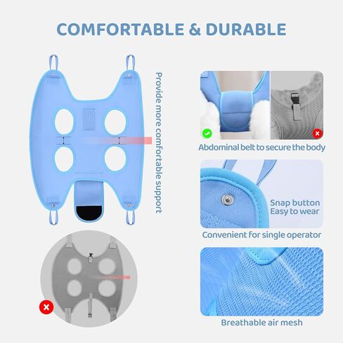 Dog Grooming Hammock with Tension Rods, Pet Grooming Hammock with Pet Nail Clipper & Nail Trimmers, Cat Hanger Sling for Trimming Clipping Nails, Pet Grooming Sling Helper for Dogs & Cats (S) in Kuwait