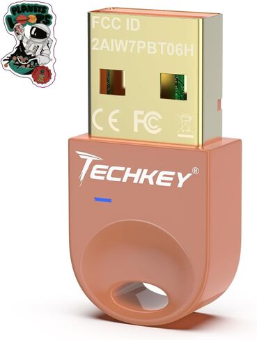 محول بلوتوث USB 5.3 لأجهزة الكمبيوتر المكتبية، قم بتوصيل وتشغيل جهاز استقبال وجهاز إرسال بلوتوث صغير V5 EDR Dongle للكمبيوتر المحمول والكمبيوتر المحمول بنظام Windows 11/10/8.1- بيج مشمشي in Saudi Arabia