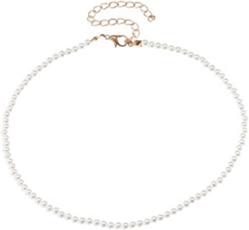 Set Multi Size Pearl Chain Link Adjustable Pendant Choker Necklace Stacking for Women Girl Jewelry Dainty Minimalist Bohemian Simple Layered Gifts in Saudi Arabia