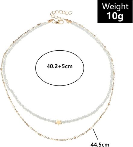 Set Multi Size Pearl Chain Link Adjustable Pendant Choker Necklace Stacking for Women Girl Jewelry Dainty Minimalist Bohemian Simple Layered Gifts in Saudi Arabia