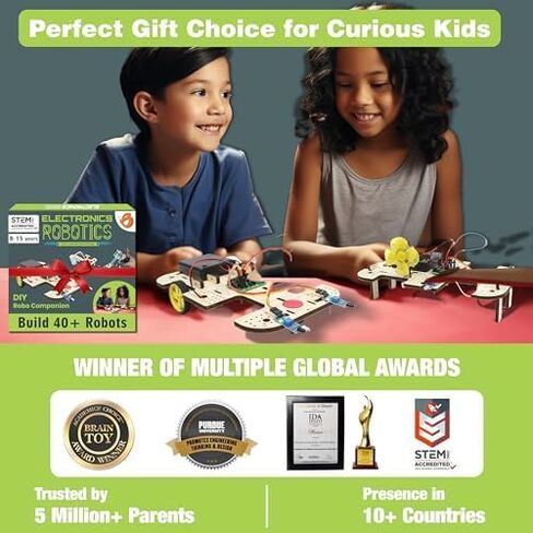 Butterfly Edufields 10in1 STEM Robotics Kit for Kids 8-12-14, Robot Kit for 8-10, Electronics for Kids 8-12, Engineering Kits for Kids Age 8-12, Science Kits for Kids Age 12-14, Circuit Board for Kids in Kuwait