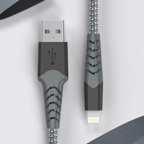 كابل لايتنينج لشاحن iPhone 3 حزم 3أقدام، [معتمد من Apple MFi] لكابل شاحن Apple USB إلى كابل Lightning للشحن السريع، سلك شاحن iPhone مجدول من النايلون in Kuwait