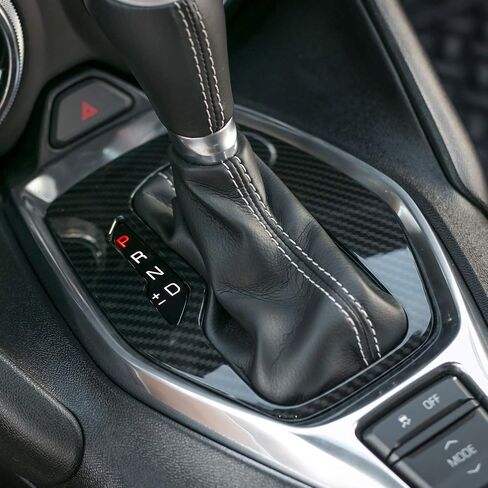 Voodonala for Camaro Accessories Gear Shift Cover Trim for Chevrolet Camaro 2017 Up (Carbon Fiber Grain 1Pc) in Saudi Arabia
