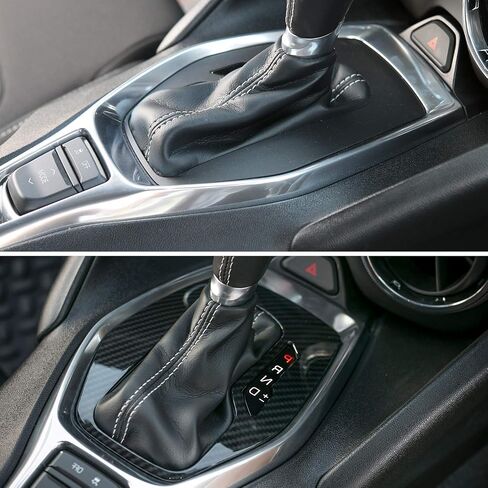 Voodonala for Camaro Accessories Gear Shift Cover Trim for Chevrolet Camaro 2017 Up (Carbon Fiber Grain 1Pc) in Saudi Arabia