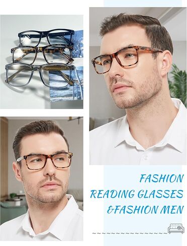 OCCI CHIARI Reading Glasses Men Fashion Rectangle Readers(1.0 1.25 1.5 1.75 2.0 2.25 2.5 2.75 3.0 3.5 4.0 5.0 6.0) in Saudi Arabia