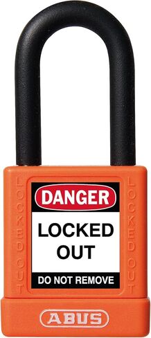 ABUS Black Lockout Tagout Premium Solid Body Safety Padlock - OSHA Compliant Loto Lock Insulated Against Electric Shock, Keyed Different, 1 Key Per Lock in Saudi Arabia