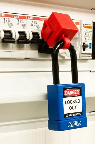 ABUS Black Lockout Tagout Premium Solid Body Safety Padlock - OSHA Compliant Loto Lock Insulated Against Electric Shock, Keyed Different, 1 Key Per Lock in Saudi Arabia