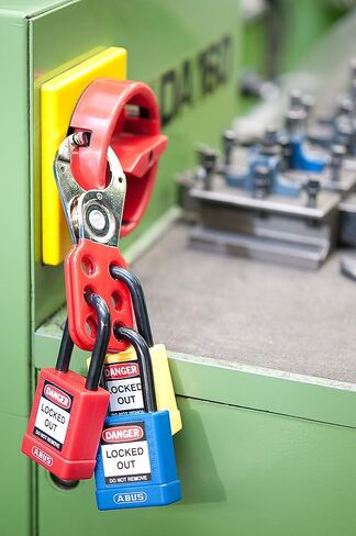 ABUS Black Lockout Tagout Premium Solid Body Safety Padlock - OSHA Compliant Loto Lock Insulated Against Electric Shock, Keyed Different, 1 Key Per Lock in Saudi Arabia
