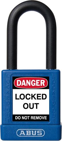ABUS Black Lockout Tagout Premium Solid Body Safety Padlock - OSHA Compliant Loto Lock Insulated Against Electric Shock, Keyed Different, 1 Key Per Lock in Saudi Arabia