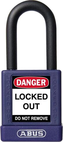 ABUS Black Lockout Tagout Premium Solid Body Safety Padlock - OSHA Compliant Loto Lock Insulated Against Electric Shock, Keyed Different, 1 Key Per Lock in Saudi Arabia