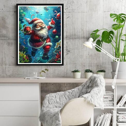 reofrey diy الماس مجموعات الفن للبالغين عيد الميلاد يوليو، سانتا كلوز الحفر الكامل جولة حجر الراين الماس الفن اللوحة الملحقات، عبر غرزة التطريز قماش للحرف ديكور الحائط 30x40cm in Saudi Arabia
